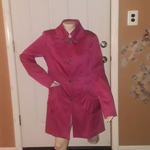 Magenta Grass Collection Trench Coat